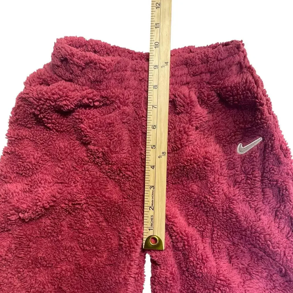 Nike Youth Sherpa Fleece Pants Burgundy Red Kids Size 6 5-6 Years Swoosh